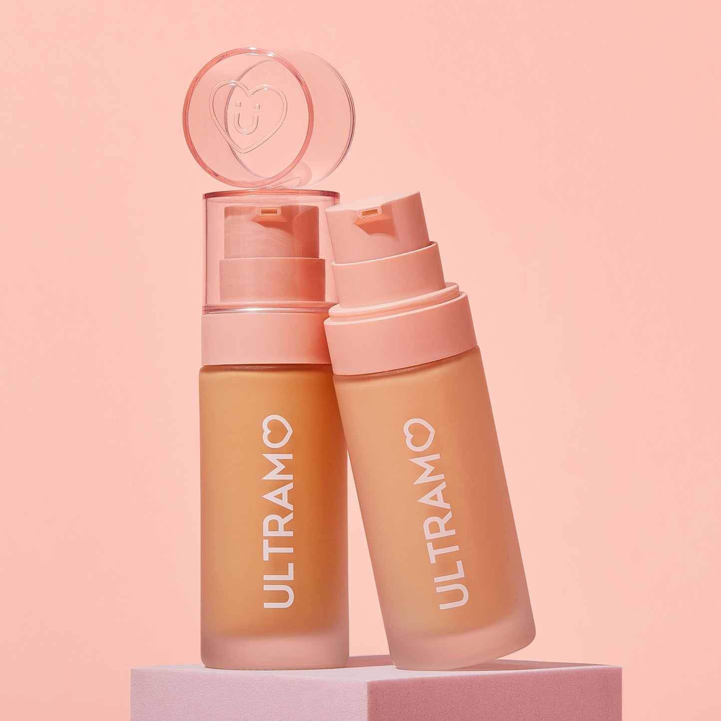 V2280 Peach color lid UAMO round Matte bottle 6 color powder base liquid V2280