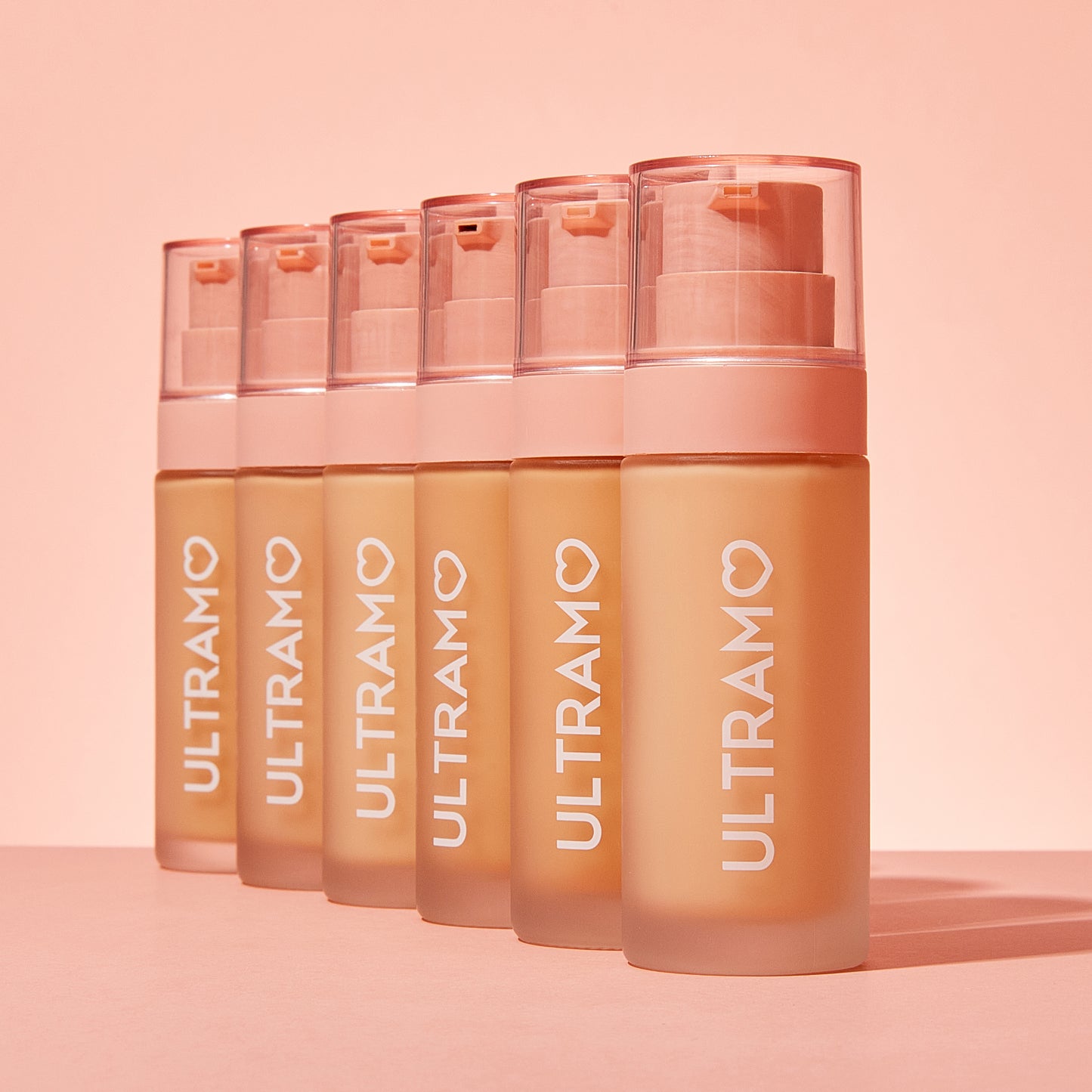 V2280 Peach color lid UAMO round Matte bottle 6 color powder base liquid V2280