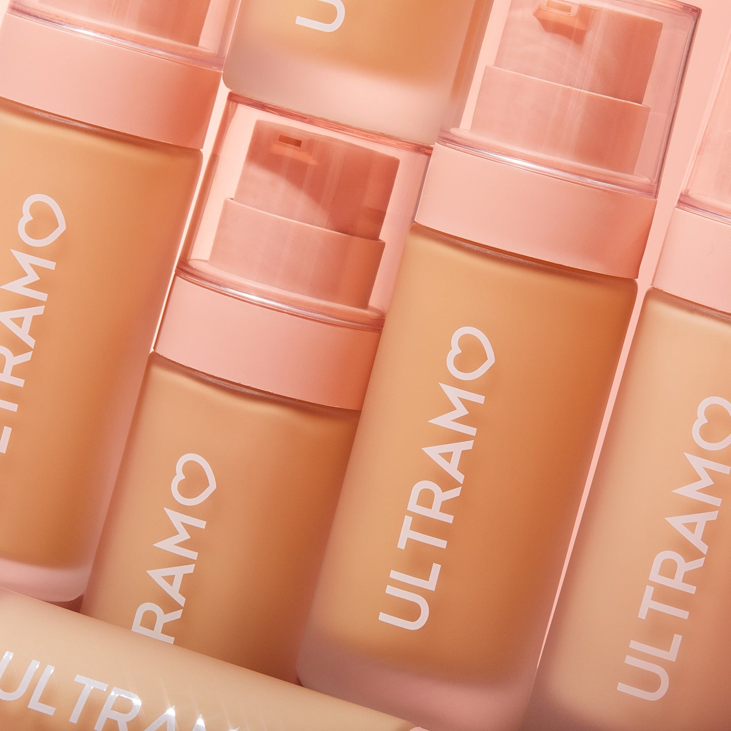 V2280 Peach color lid UAMO round Matte bottle 6 color powder base liquid V2280