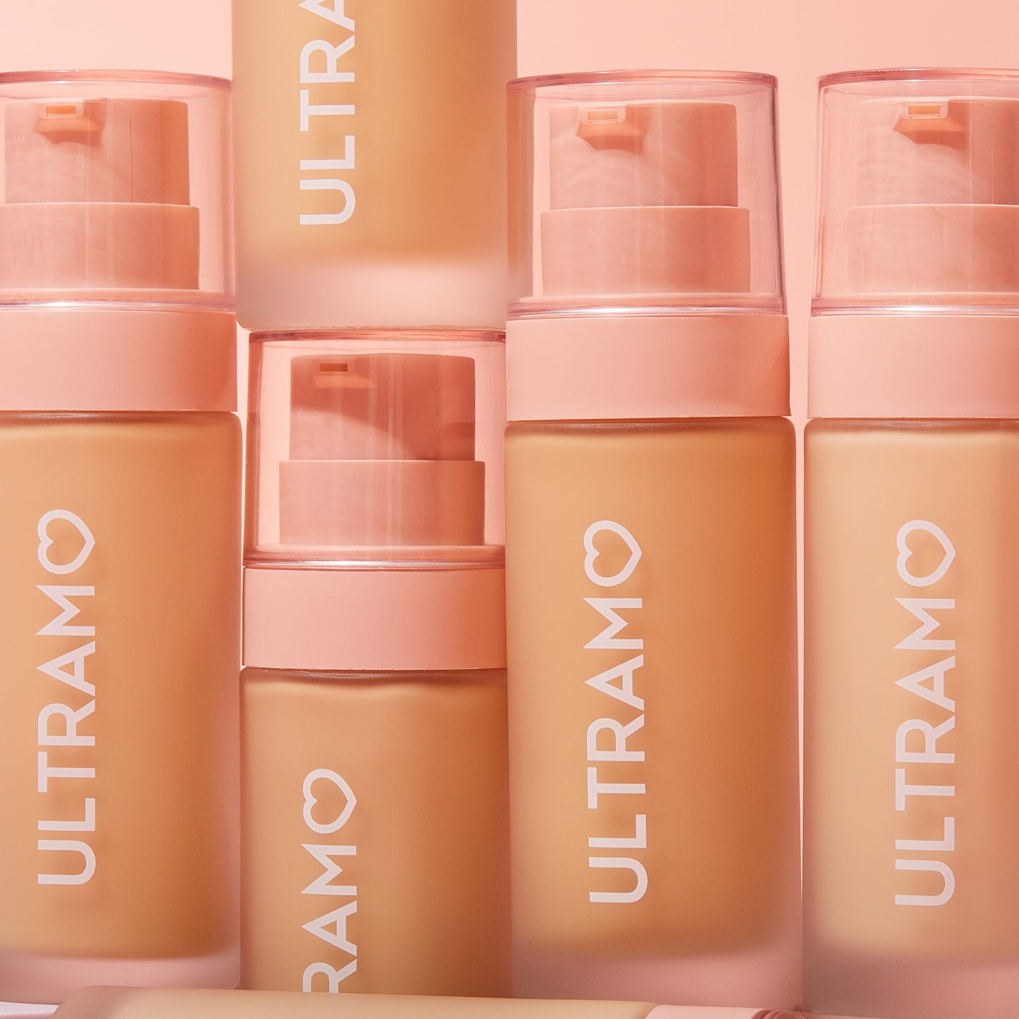 V2280 Peach color lid UAMO round Matte bottle 6 color powder base liquid V2280