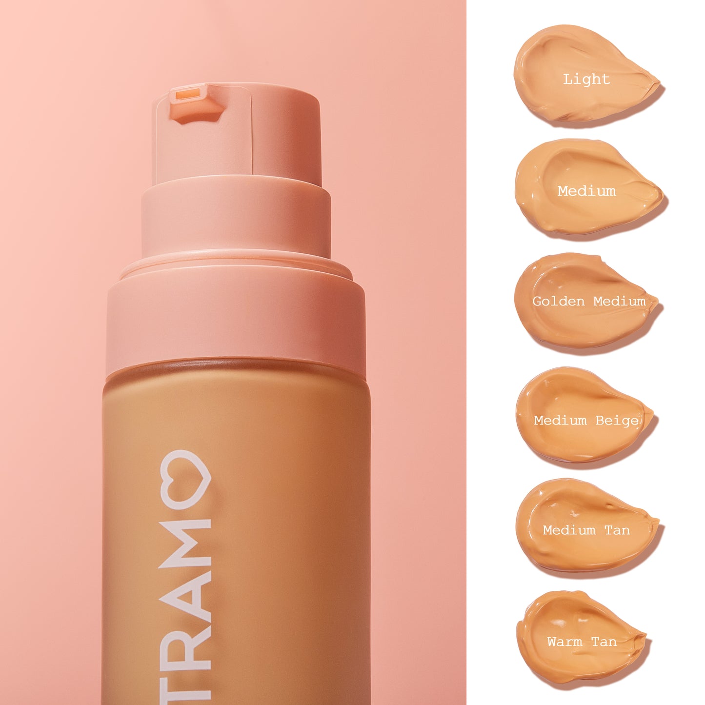 V2280 Peach color lid UAMO round Matte bottle 6 color powder base liquid V2280