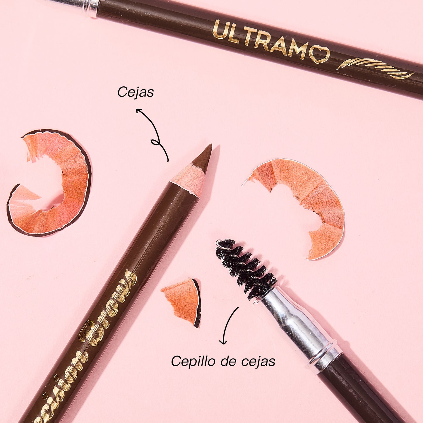ULTRAMO 3 color one brush one pencil wooden pole eyebrow pencil single set W2354