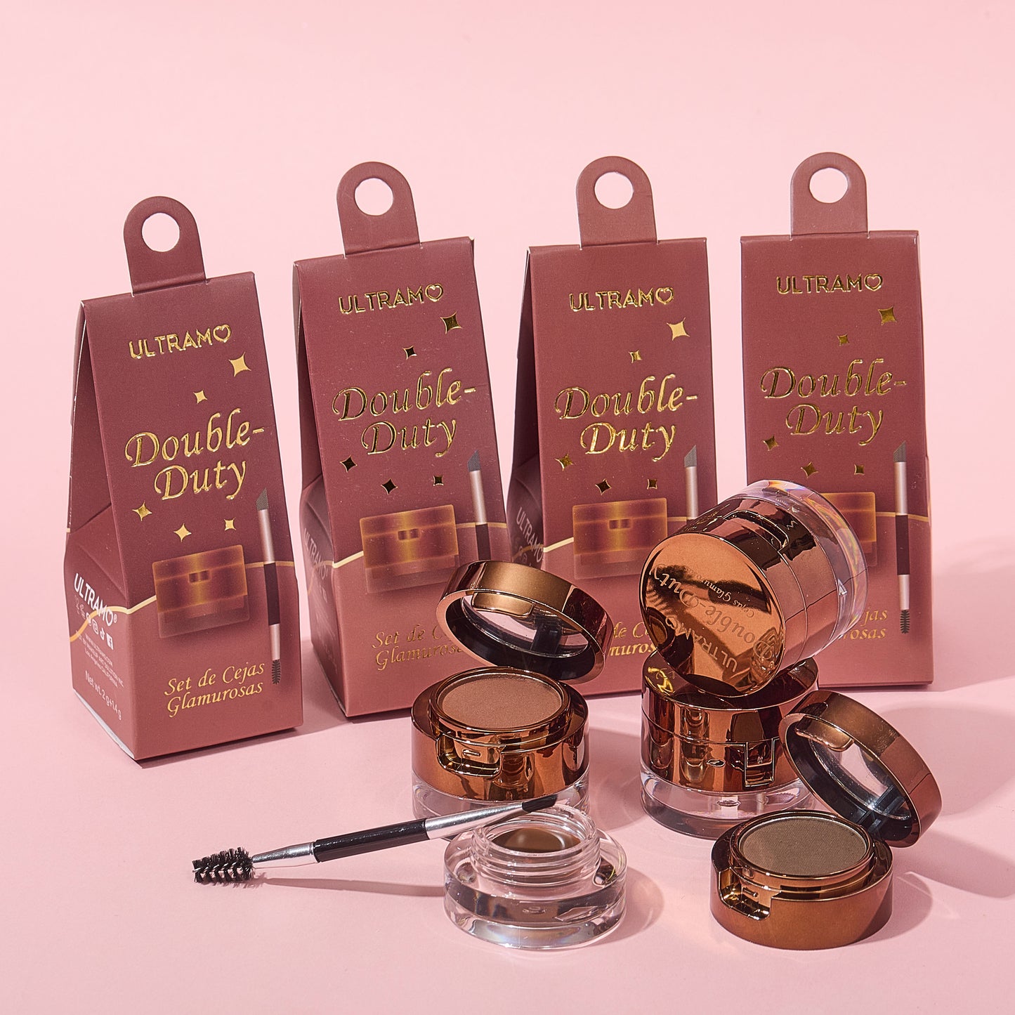ULTRAMO UANO 4-color Double Layer Eyebrow Powder + Eyebrow Cream 2-in-1 with brush