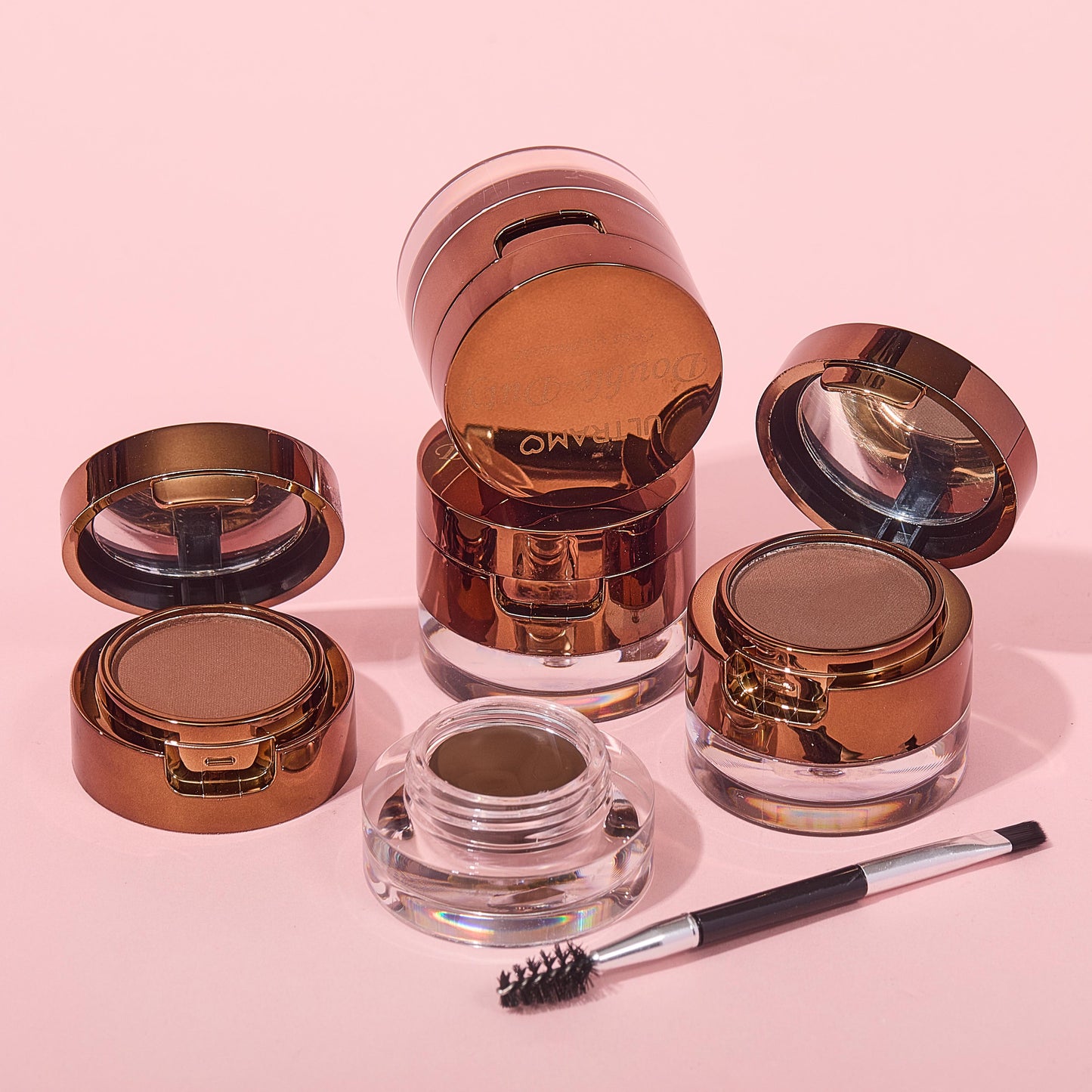 ULTRAMO UANO 4-color Double Layer Eyebrow Powder + Eyebrow Cream 2-in-1 with brush