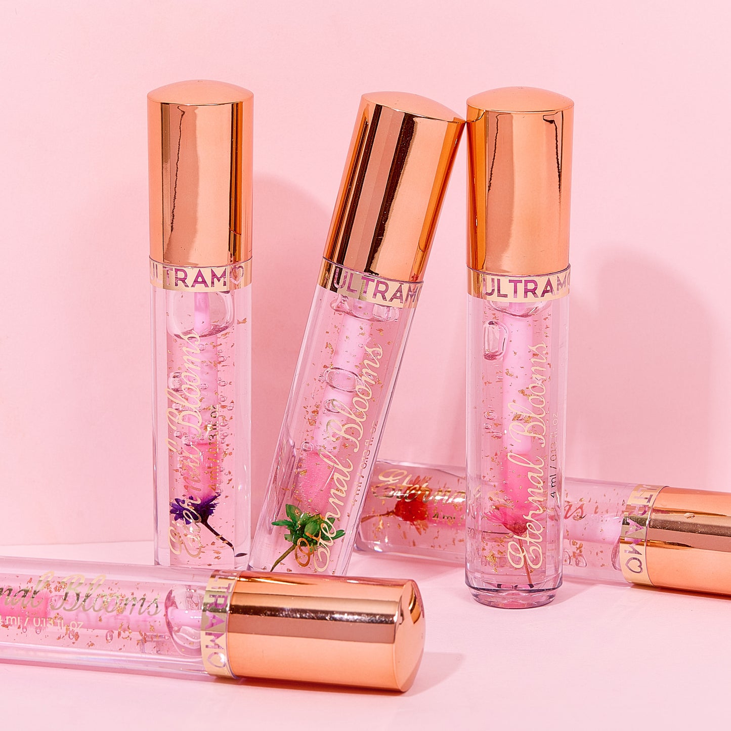 ULTRAMO UAMO 6 Colors Electroplated Cap Gold Foil Dried Flower Color Changing Lip Oil WD030