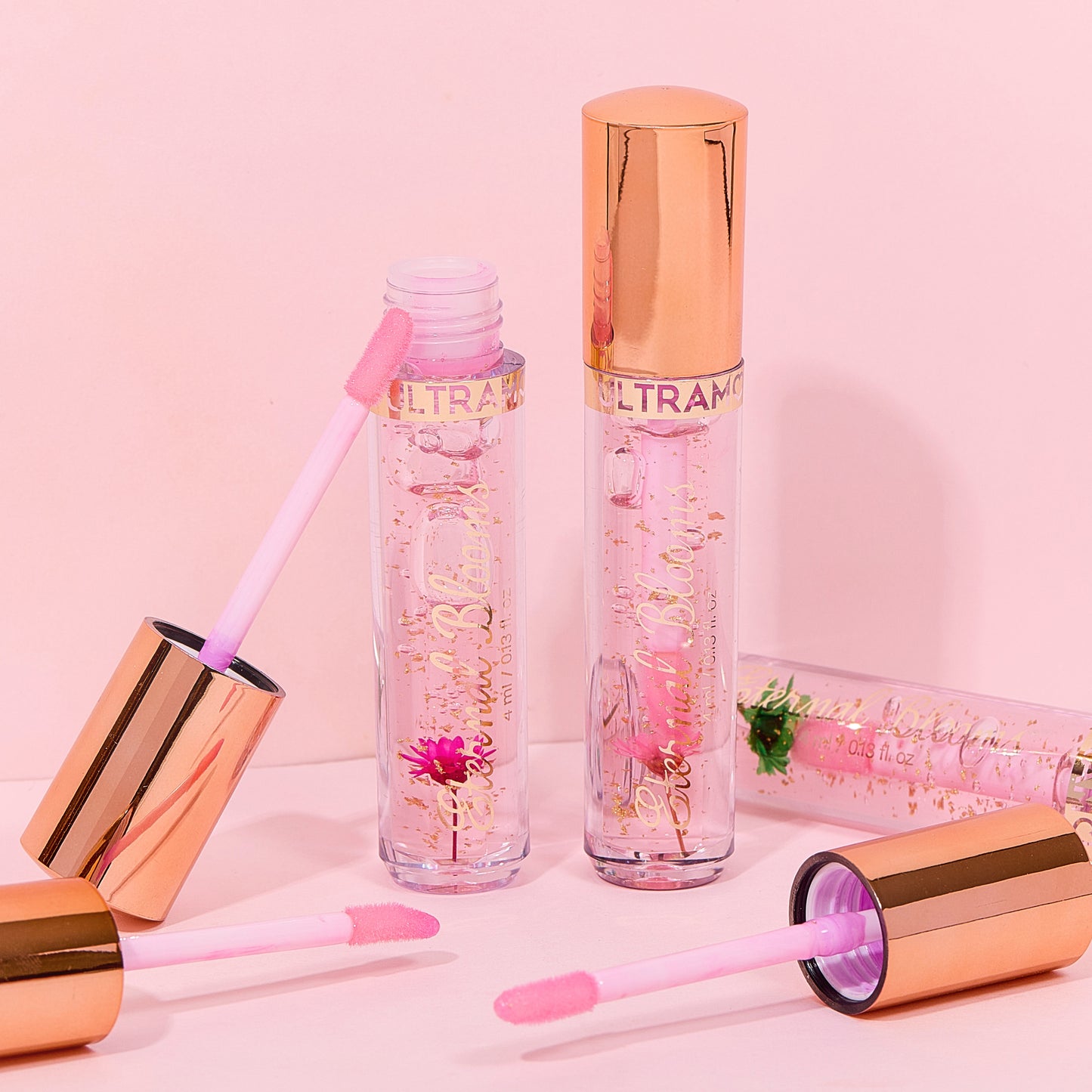 ULTRAMO UAMO 6 Colors Electroplated Cap Gold Foil Dried Flower Color Changing Lip Oil WD030
