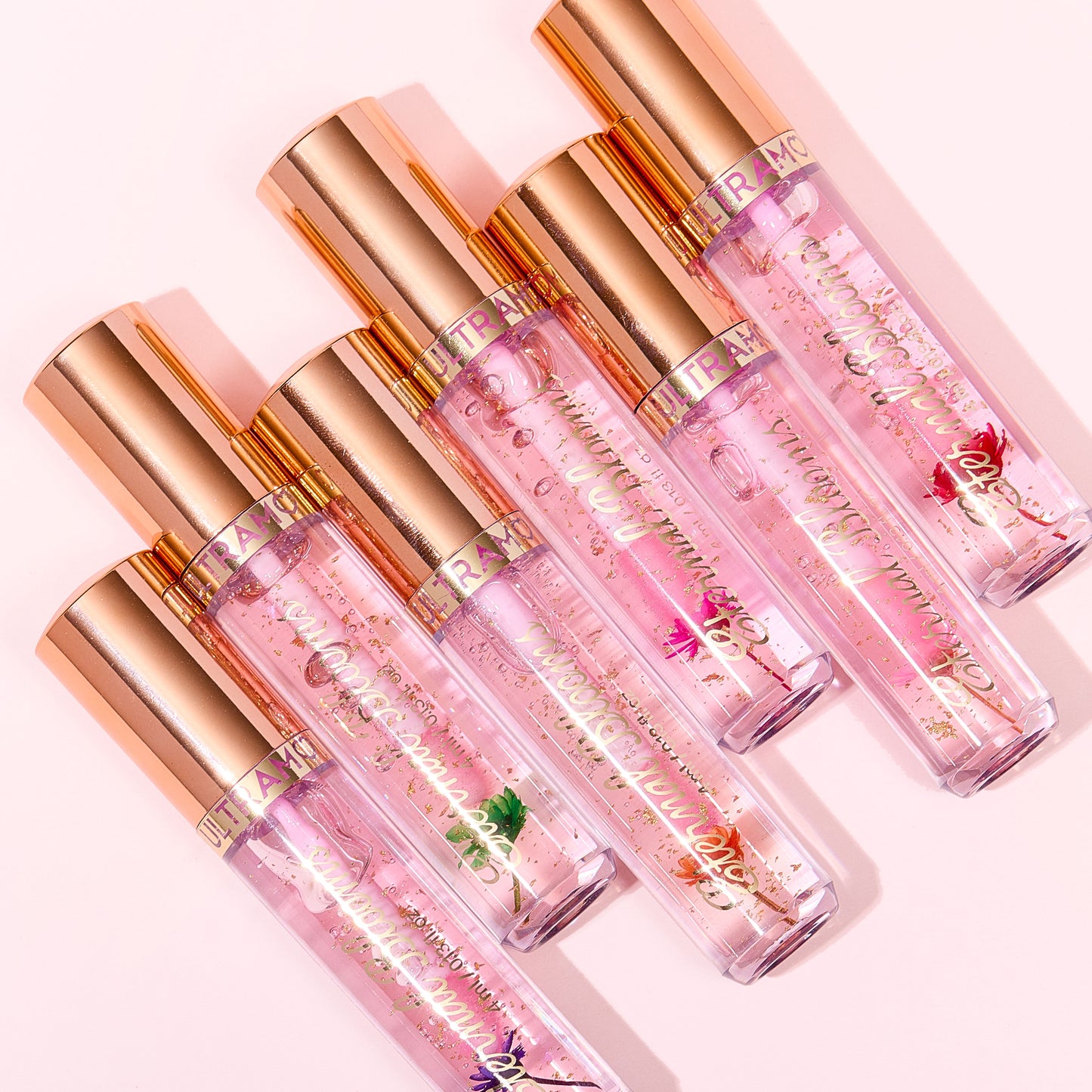 ULTRAMO UAMO 6 Colors Electroplated Cap Gold Foil Dried Flower Color Changing Lip Oil WD030