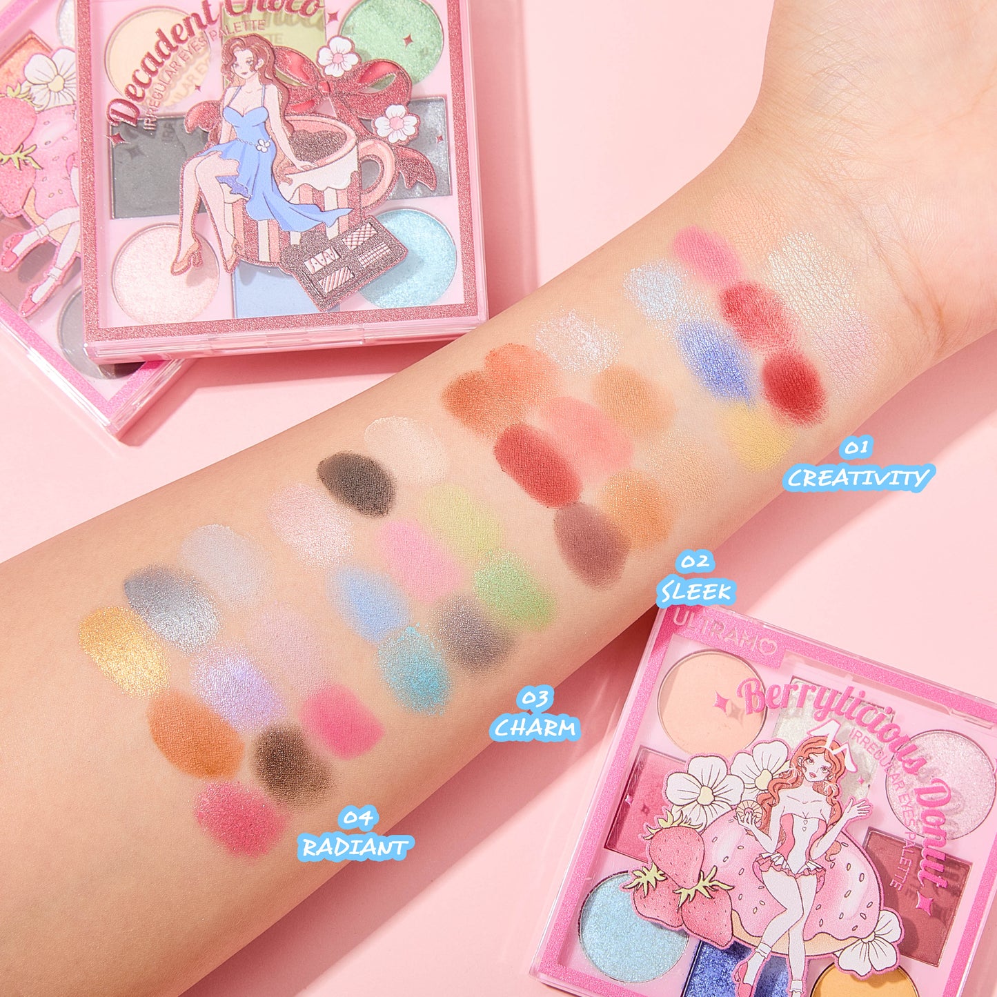 ULTRAMO UAMO 9 Colors Irregular Inner Palette Eyeshadow Palette 4 sets of colors WD037