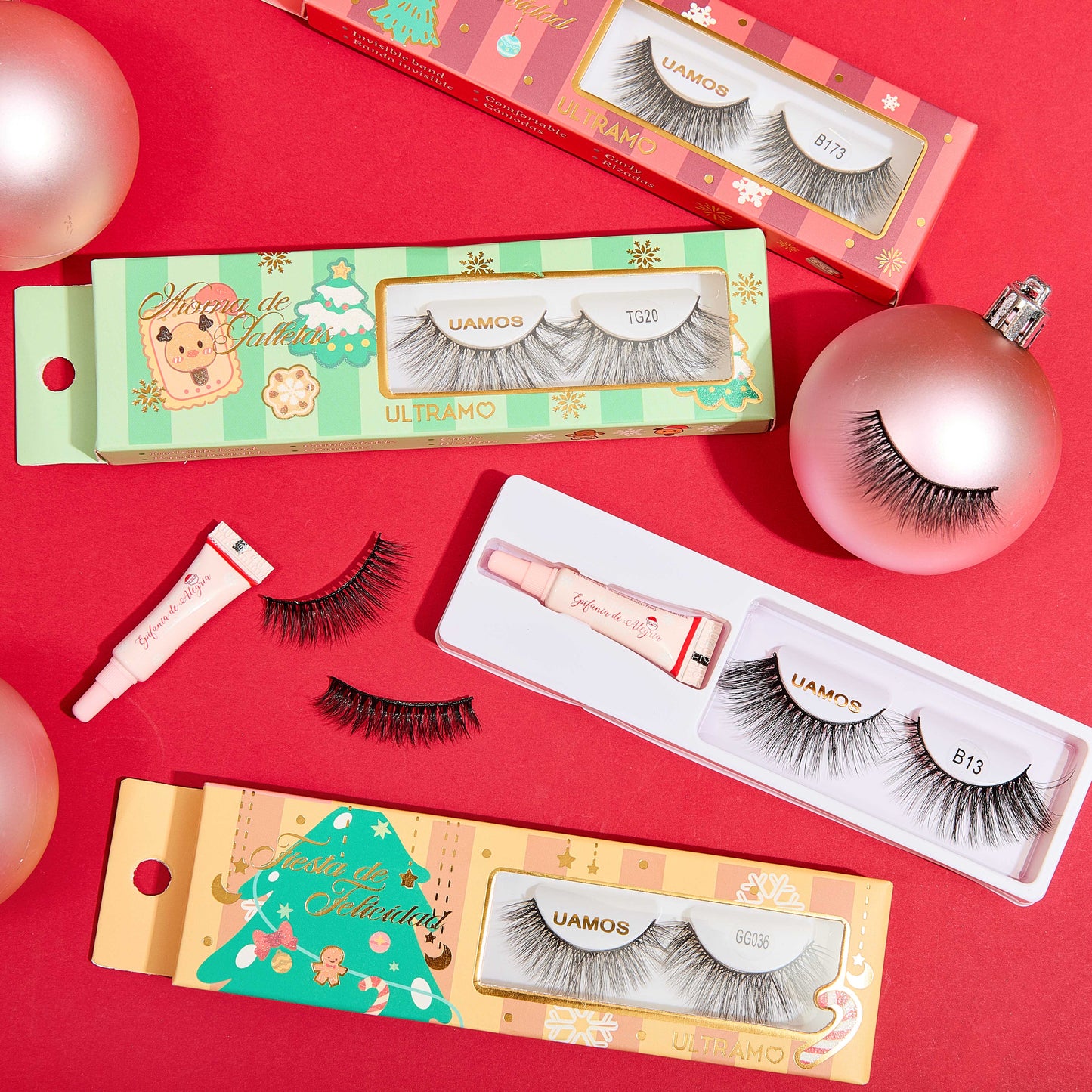 ULTRAMO feel lacquer pink box false eyelashes WC051