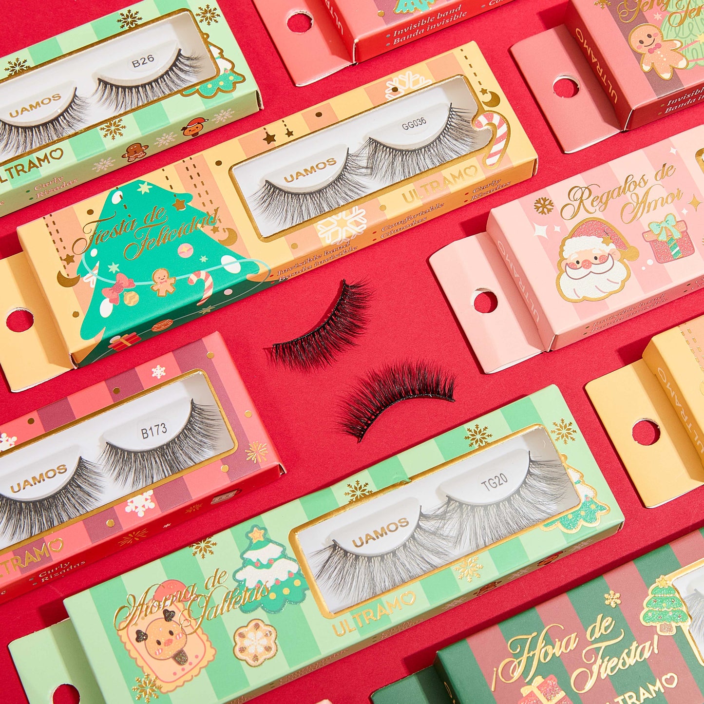 ULTRAMO feel lacquer pink box false eyelashes WC051