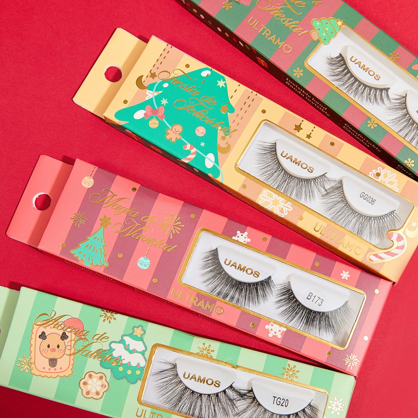 ULTRAMO feel lacquer pink box false eyelashes WC051
