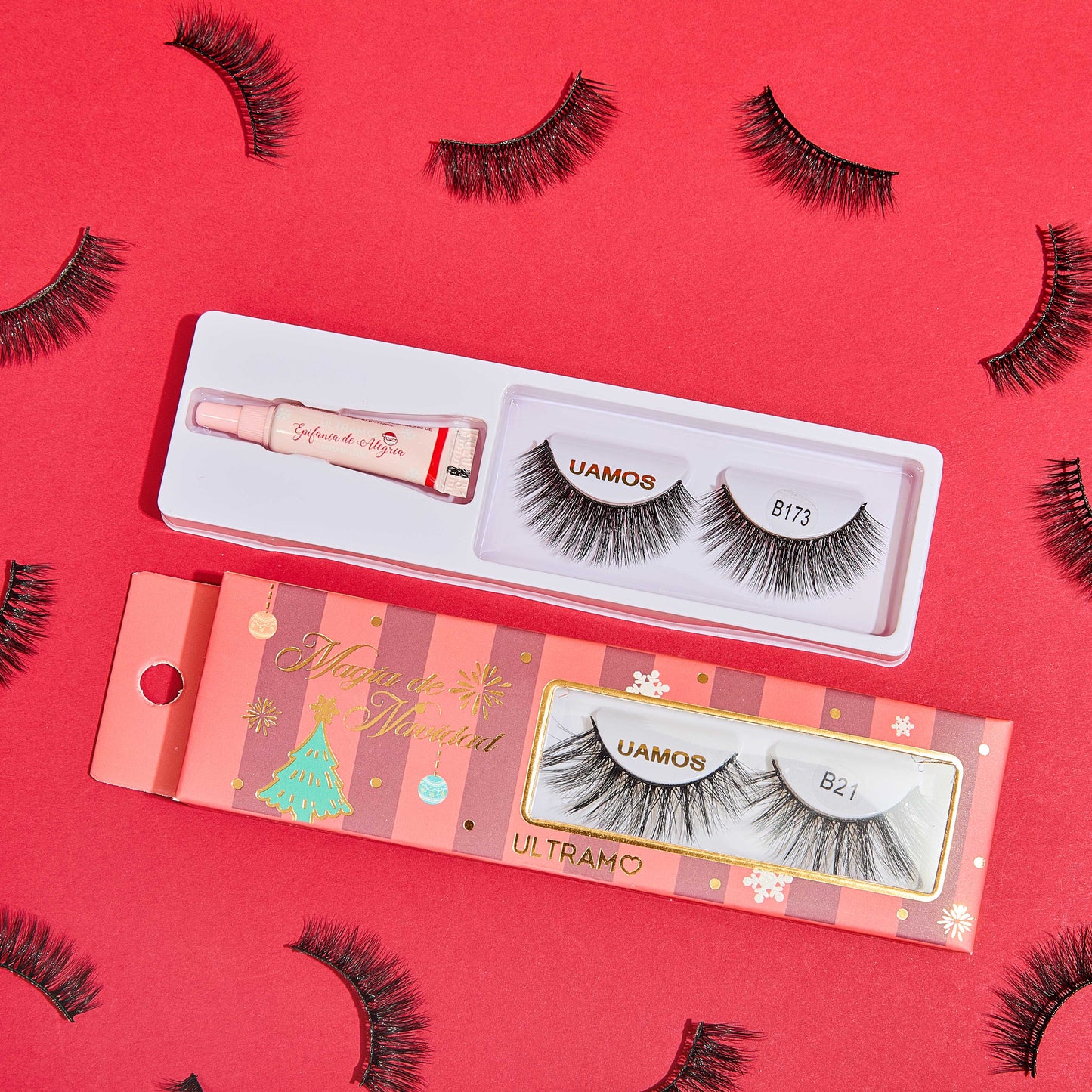 ULTRAMO feel lacquer pink box false eyelashes WC051