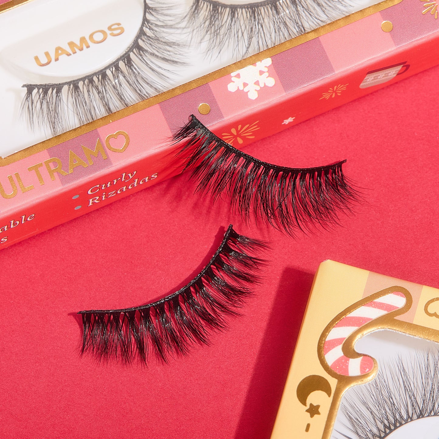 ULTRAMO feel lacquer pink box false eyelashes WC051