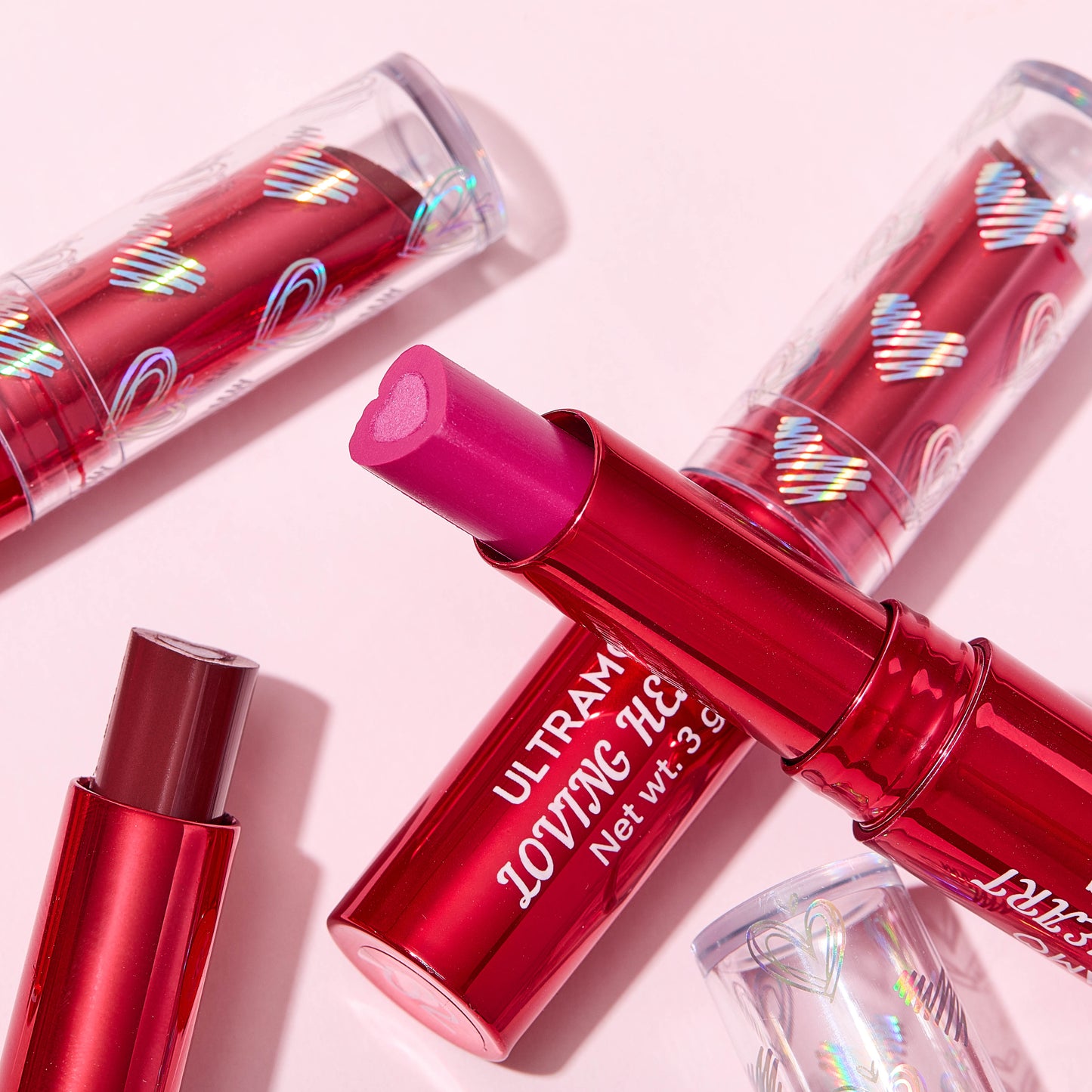 ULTRAMO 6 Colors Sandwich Love Lipstick Red Gold Plated Tube UAMO WD067
