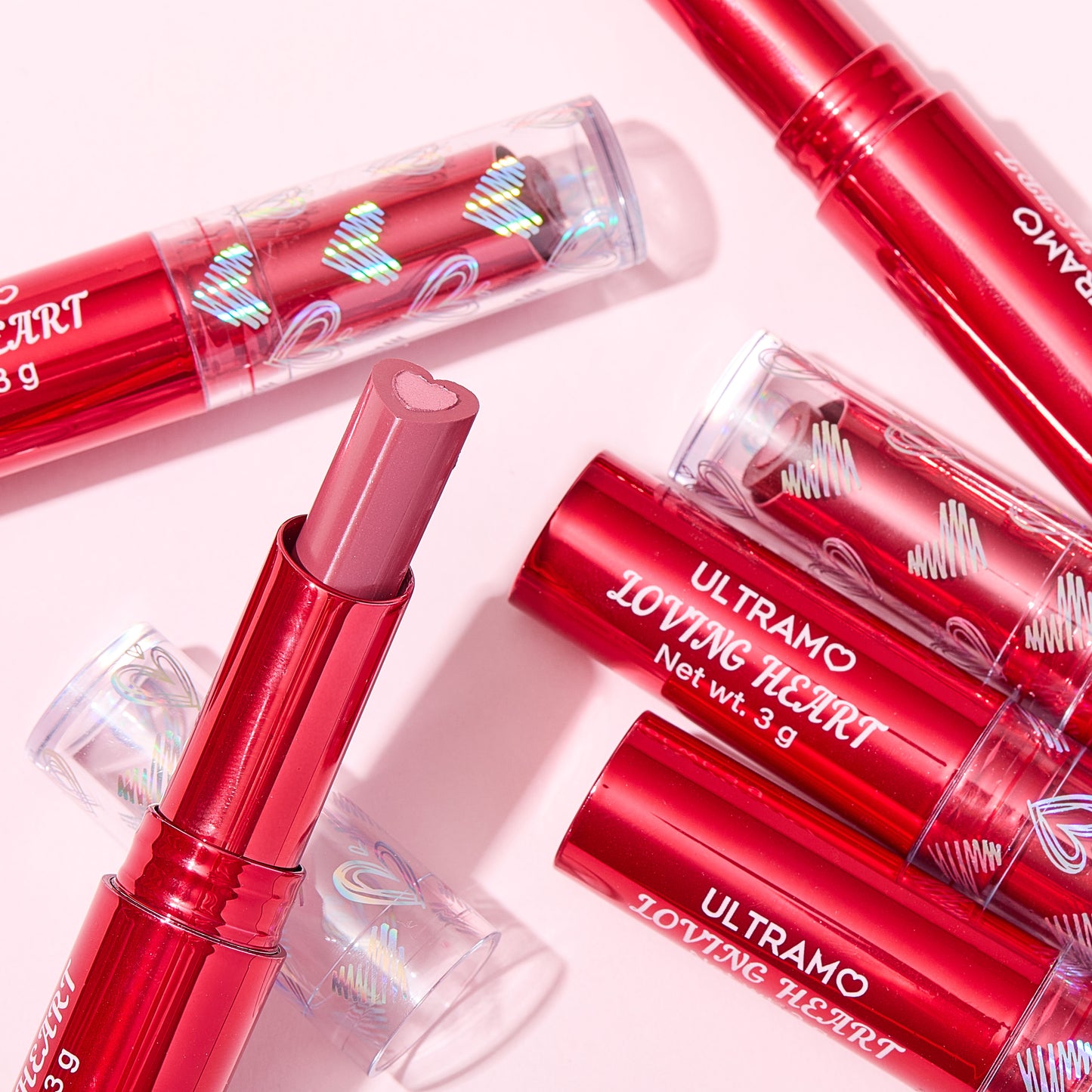 ULTRAMO 6 Colors Sandwich Love Lipstick Red Gold Plated Tube UAMO WD067