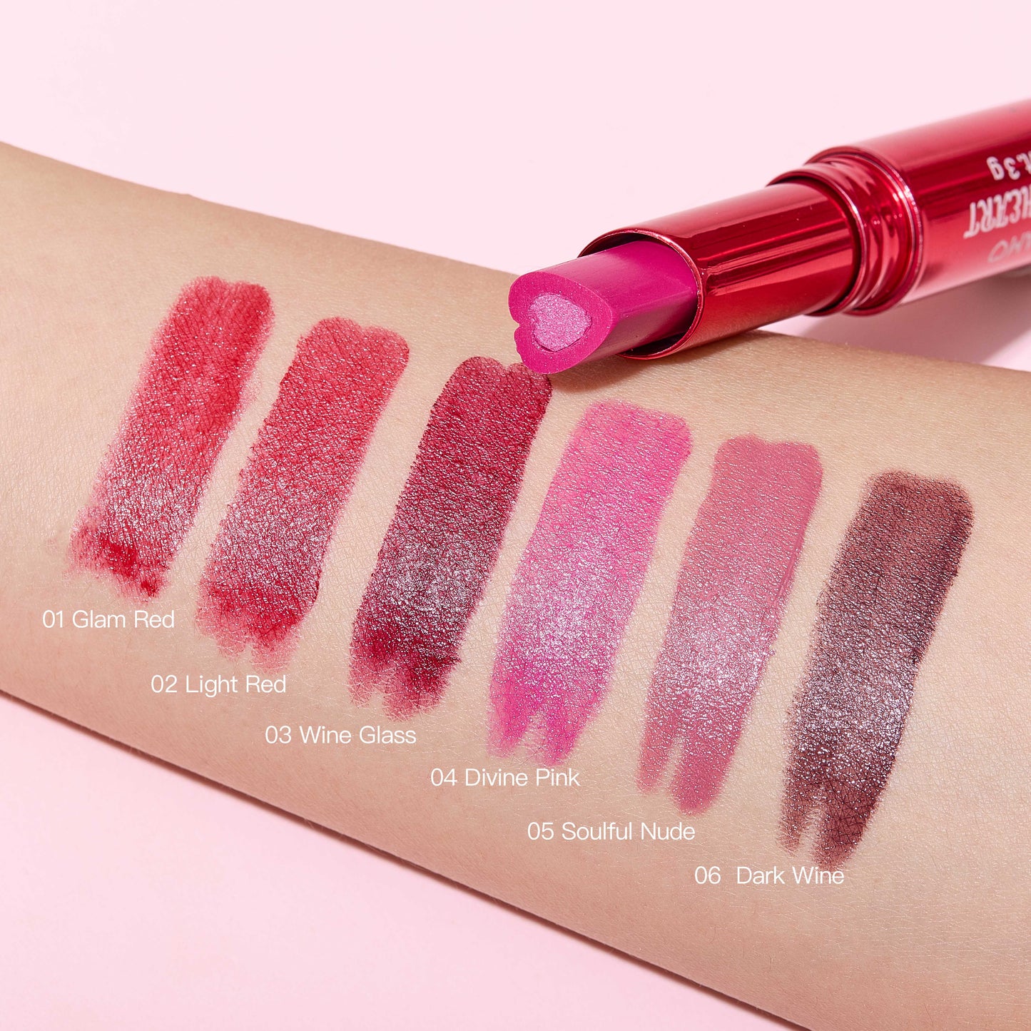 ULTRAMO 6 Colors Sandwich Love Lipstick Red Gold Plated Tube UAMO WD067