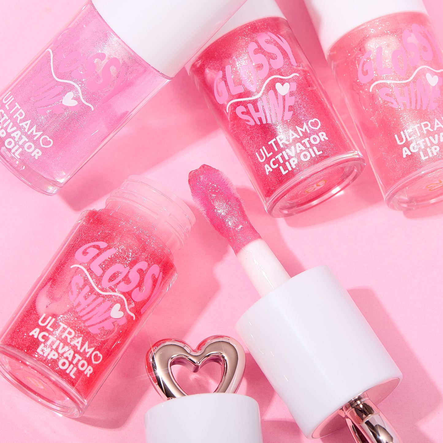 ULTRAMO 6 Color Heart Cover Color Change with Fine Shimmer Lip Oil 5.8ML WD073