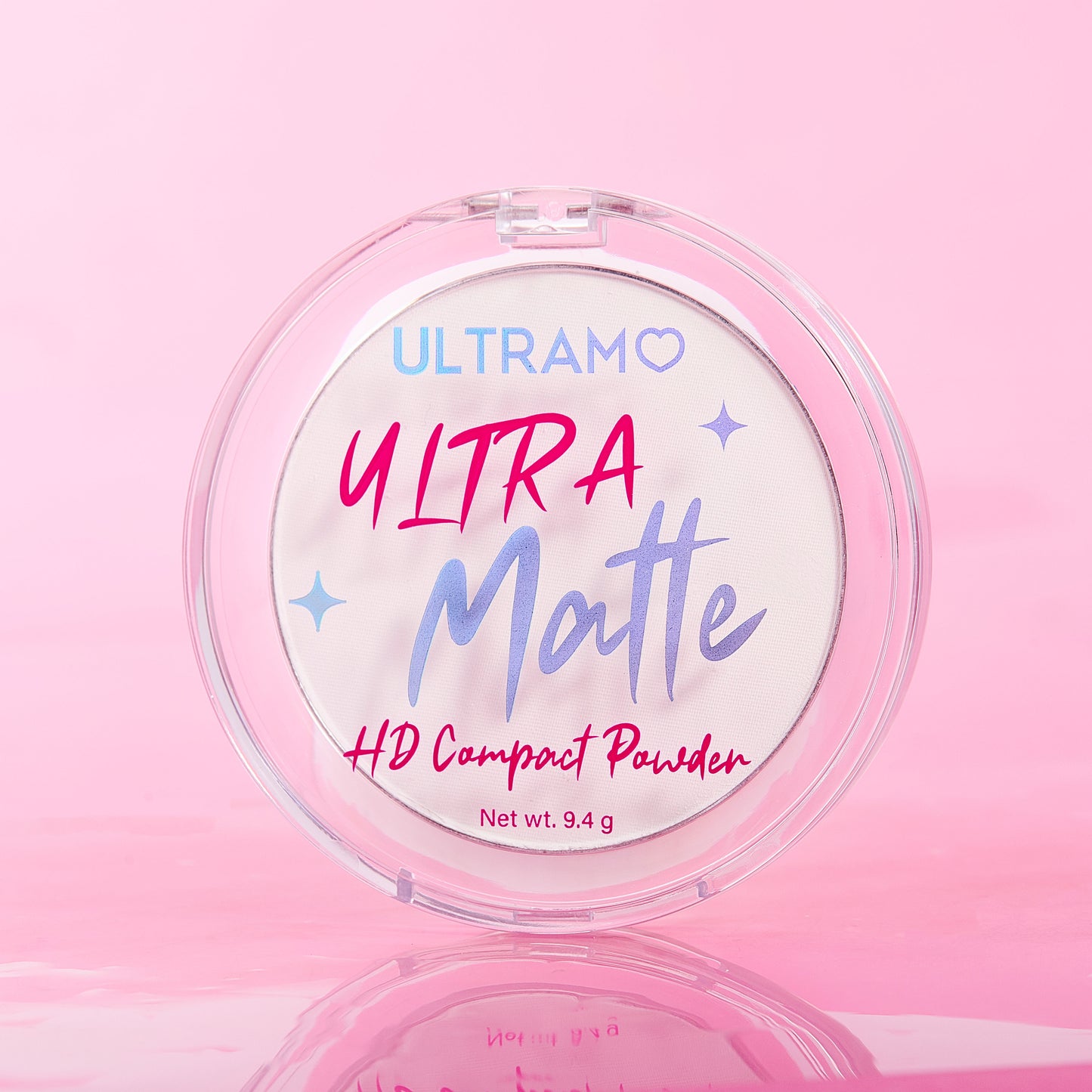 ULTRAMO Round Plastic-Shell Setting White Cake with Powder puff WD086