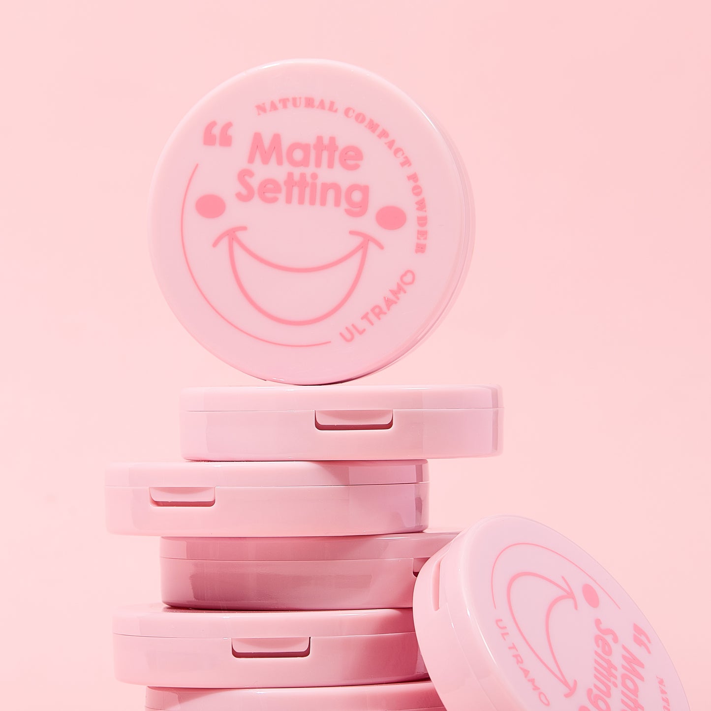 ULTRAMO 12 Round Plastic-Case Powder with Puff mirror WE023
