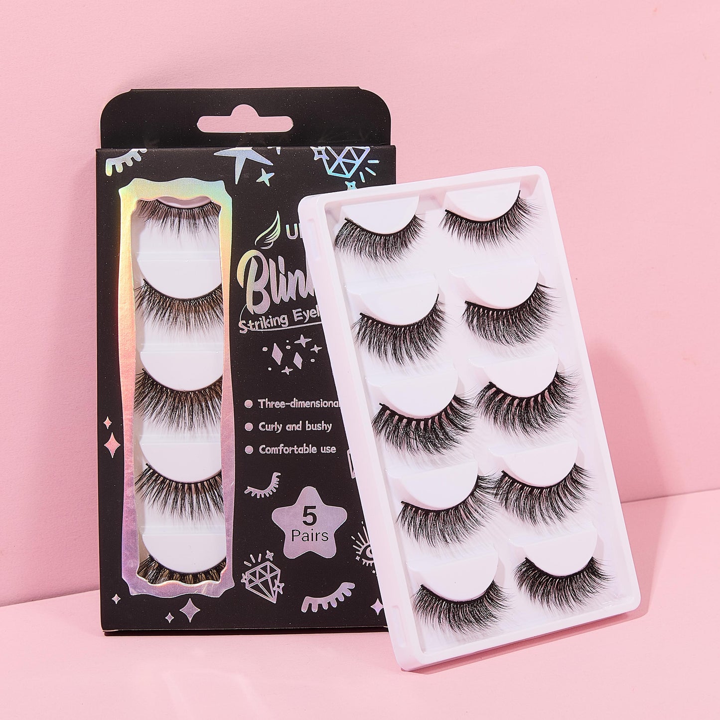 ULTRAMO UAMO 5 Pairs of 3D False Eyelashes WE056