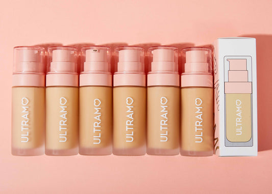 V2280 Peach color lid UAMO round Matte bottle 6 color powder base liquid V2280