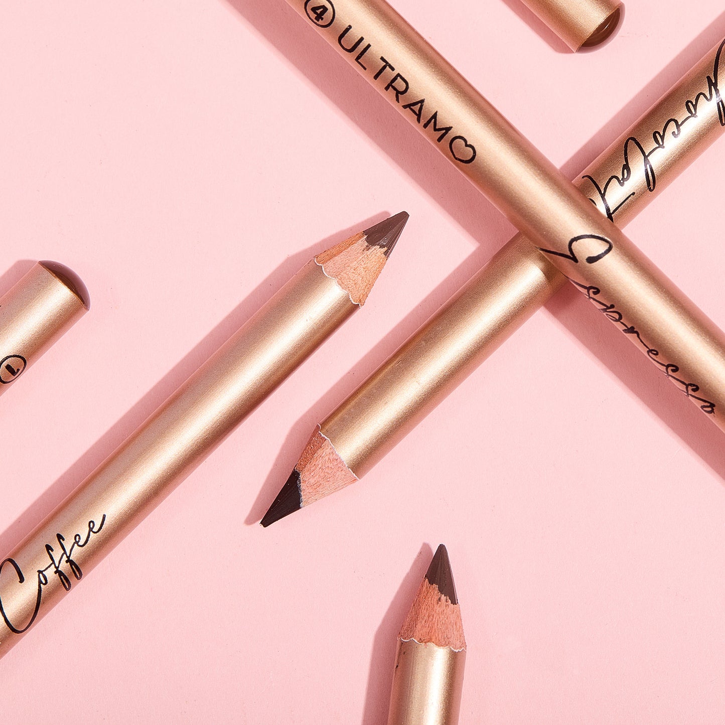 ULTRAMO 3 color wood pole with gold pole eyebrow pencil WA050