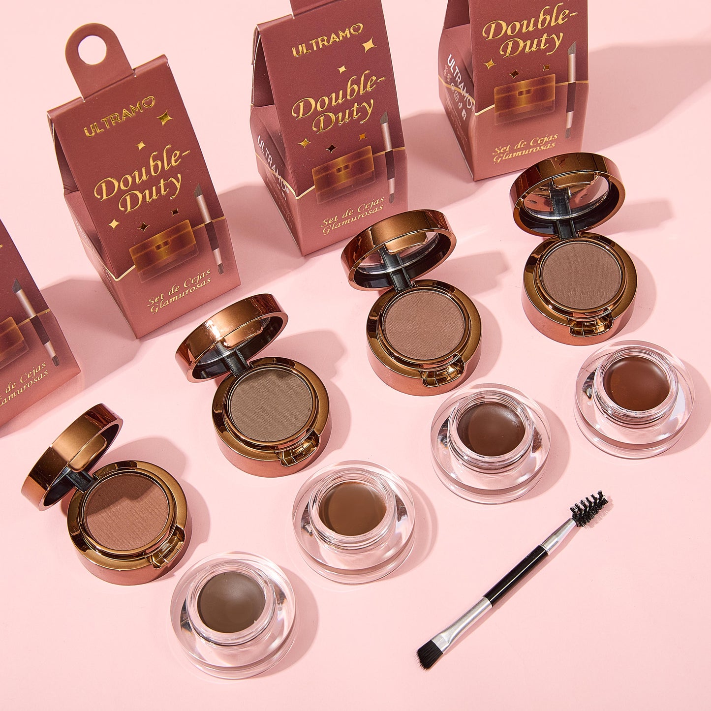 ULTRAMO UANO 4-color Double Layer Eyebrow Powder + Eyebrow Cream 2-in-1 with brush