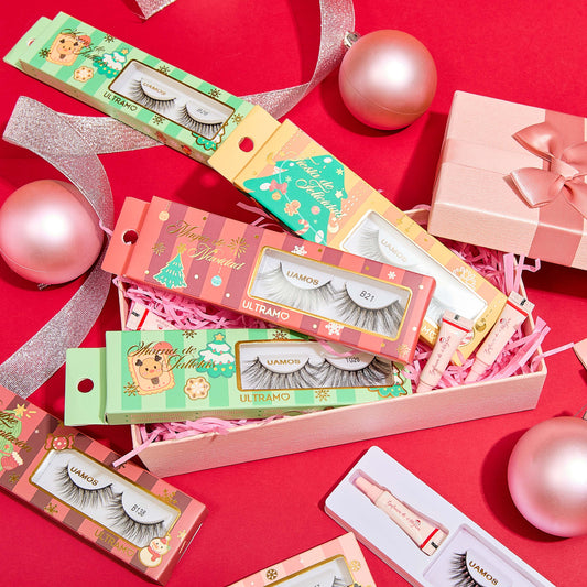 ULTRAMO Christmas 1 pair of eyelashes + hose glue WD051