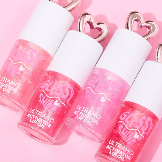 ULTRAMO 6 Color Heart Cover Color Change with Fine Shimmer Lip Oil 5.8ML WD073