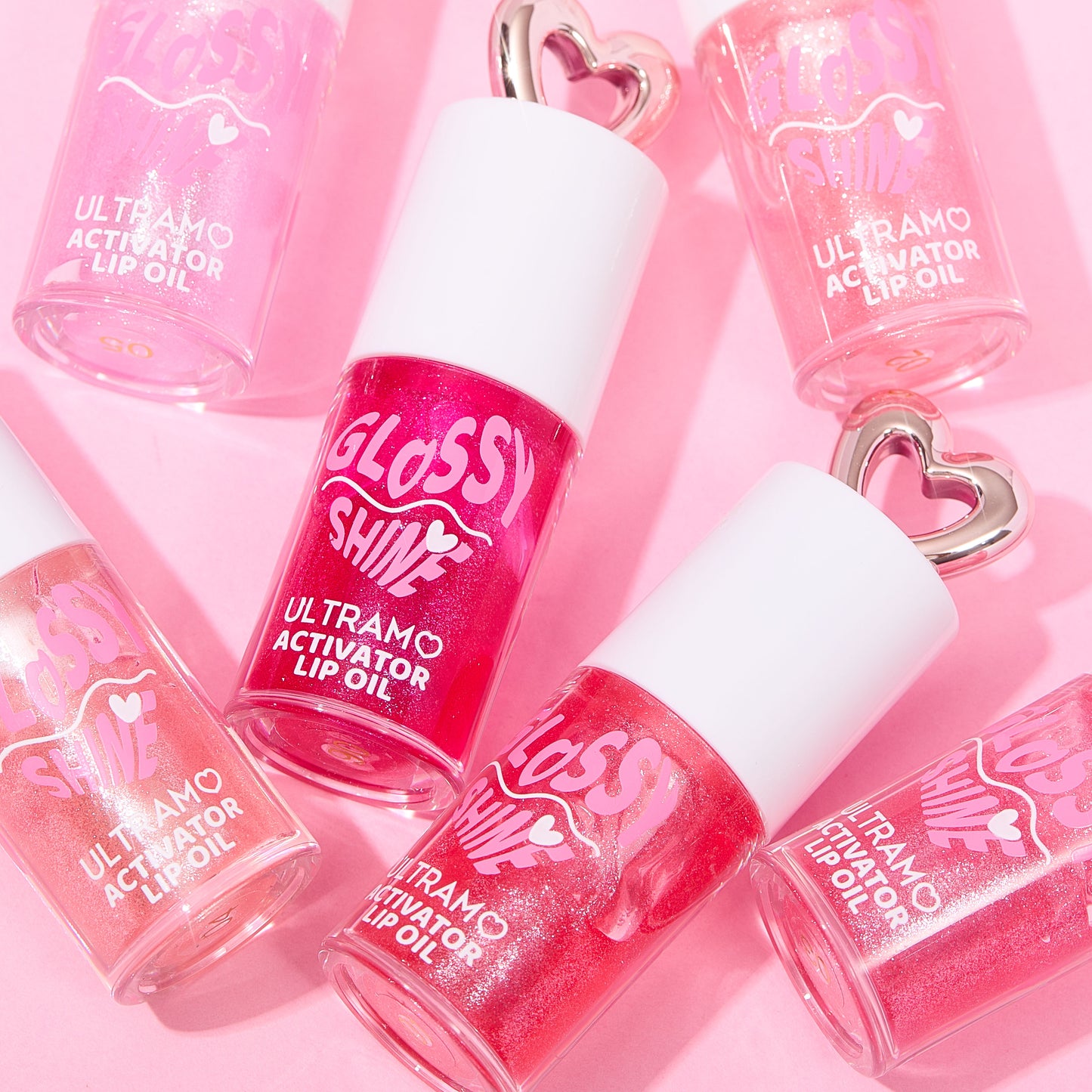 ULTRAMO 6 Color Heart Cover Color Change with Fine Shimmer Lip Oil 5.8ML WD073