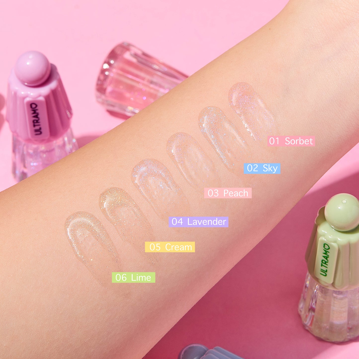 ULTRAMO UAMO Lip Gloss in 6 Shimmering Pearls WF039